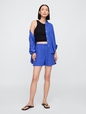 4" Mid Rise Pull-On Linen-Blend Shorts