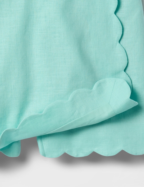 Kids Linen-Cotton Scalloped Wrap Skort