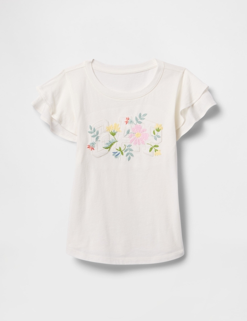 Kids Ruffle Graphic Logo T-Shirt