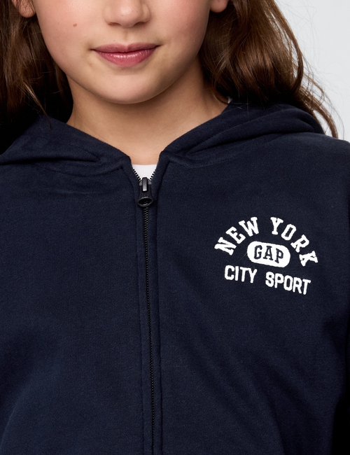 Kids Vintage Soft Full-Zip Sport Logo Hoodie