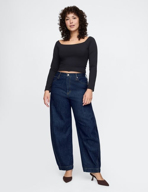 High Rise Barrel Jeans