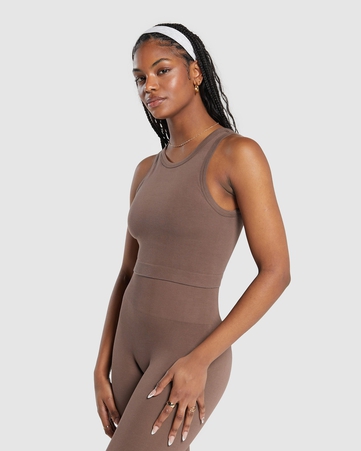 Ribbed Cotton Seamless Body Fit Tank