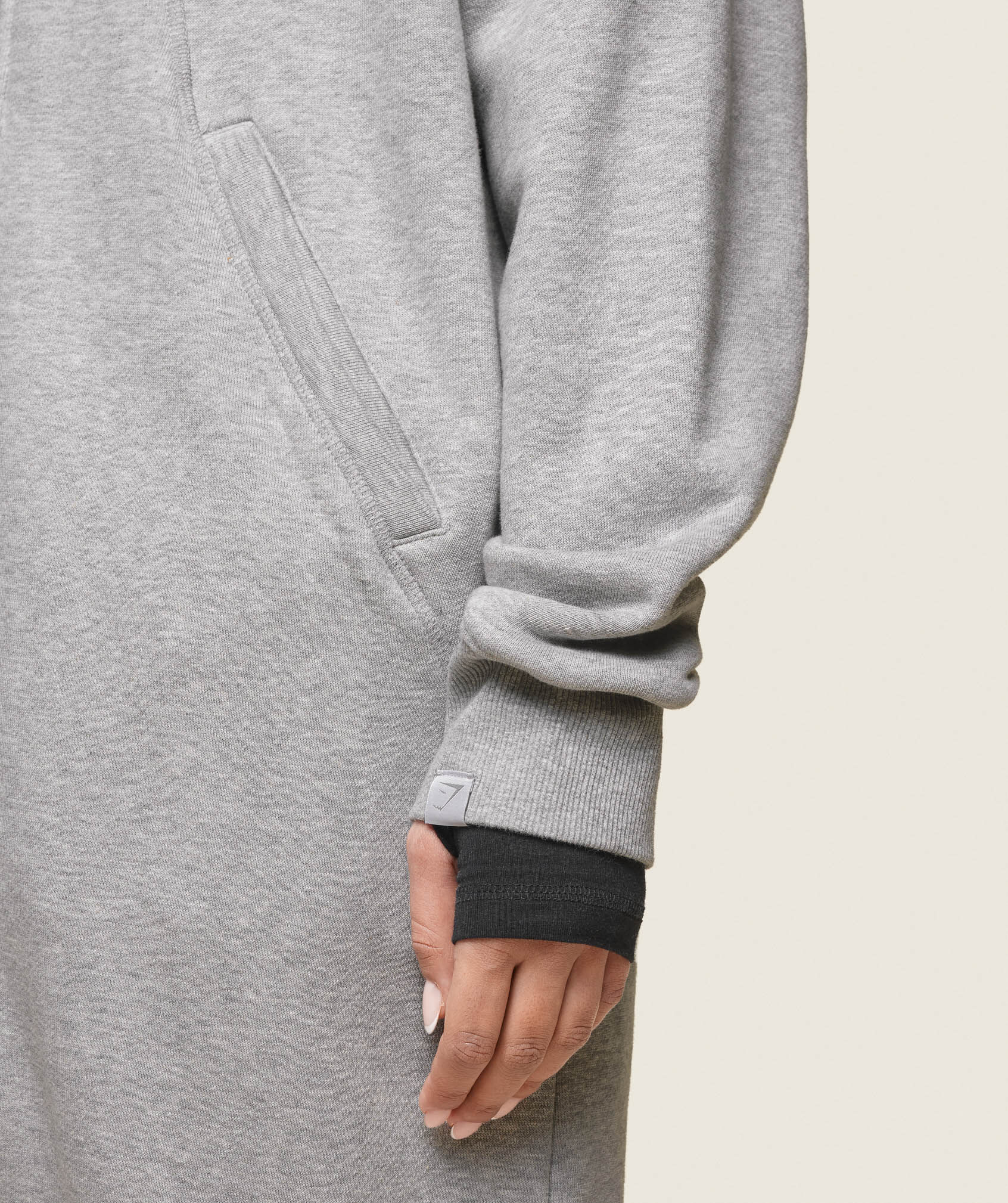 Shop GS x Leana Deeb Oversized Longline Zip Through Light Grey