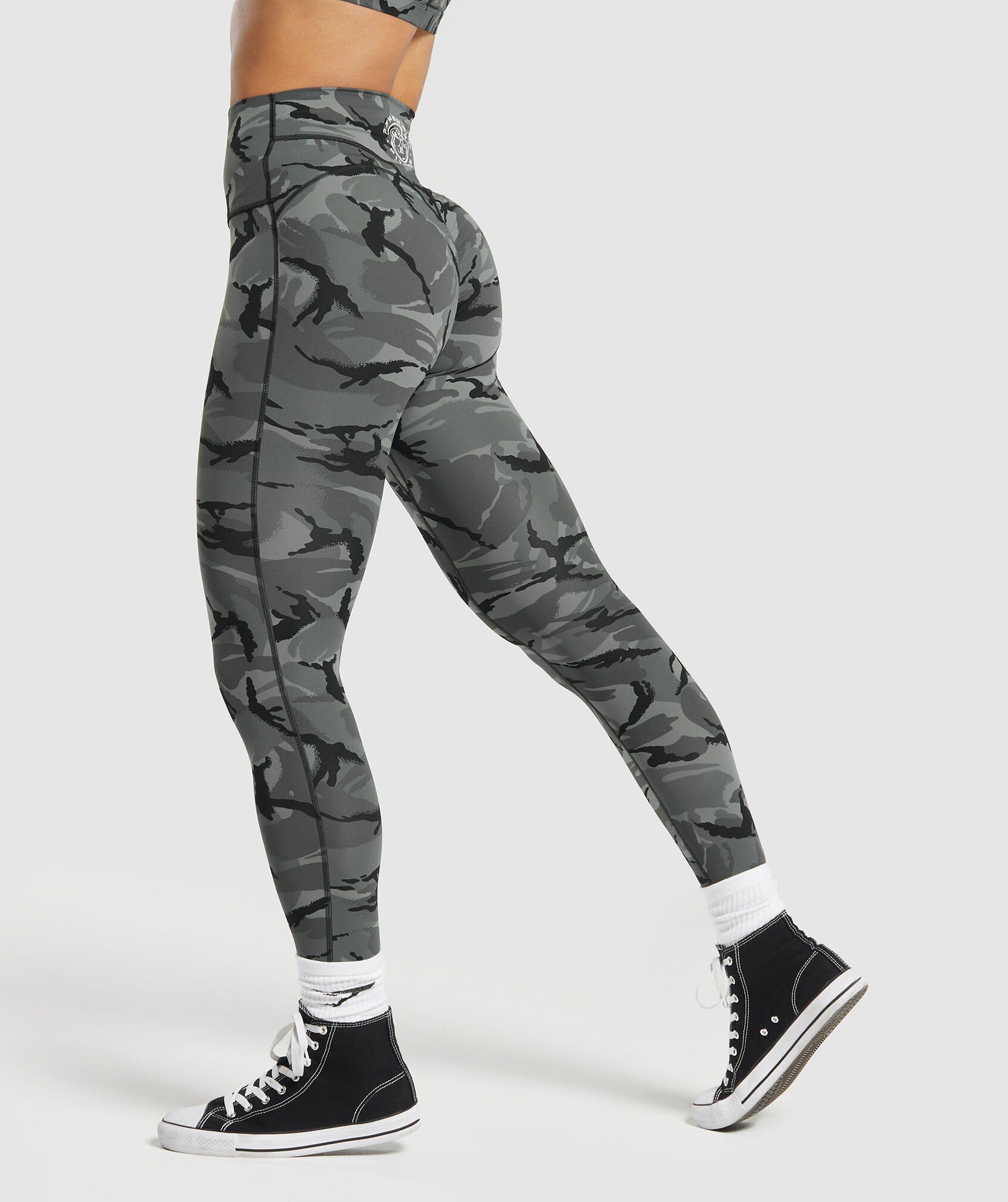 Shop Legacy Printed Legging Pitch Grey Gymshark Oman