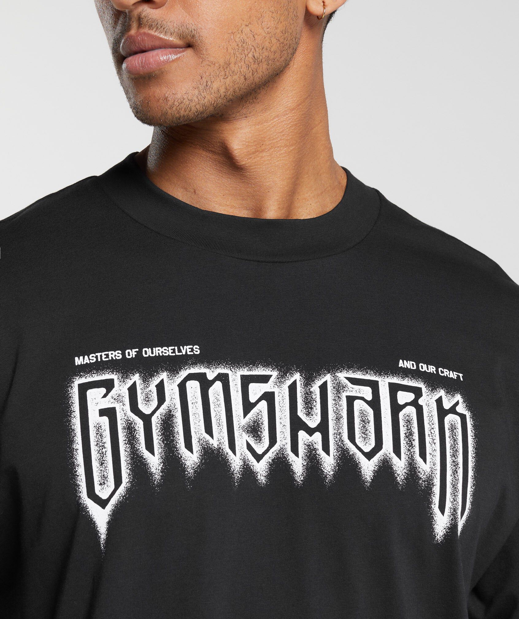 Shop Masters Of Ourselves Long Sleeve T Shirt Black Gymshark Bahrain