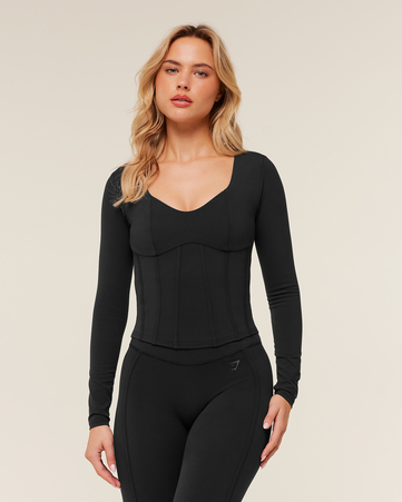 Corset Long Sleeve Crop Top