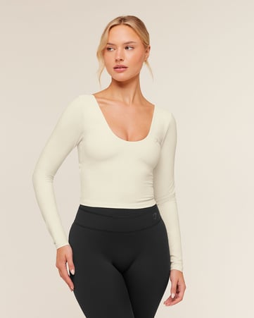 Crossover Back Long Sleeve Top