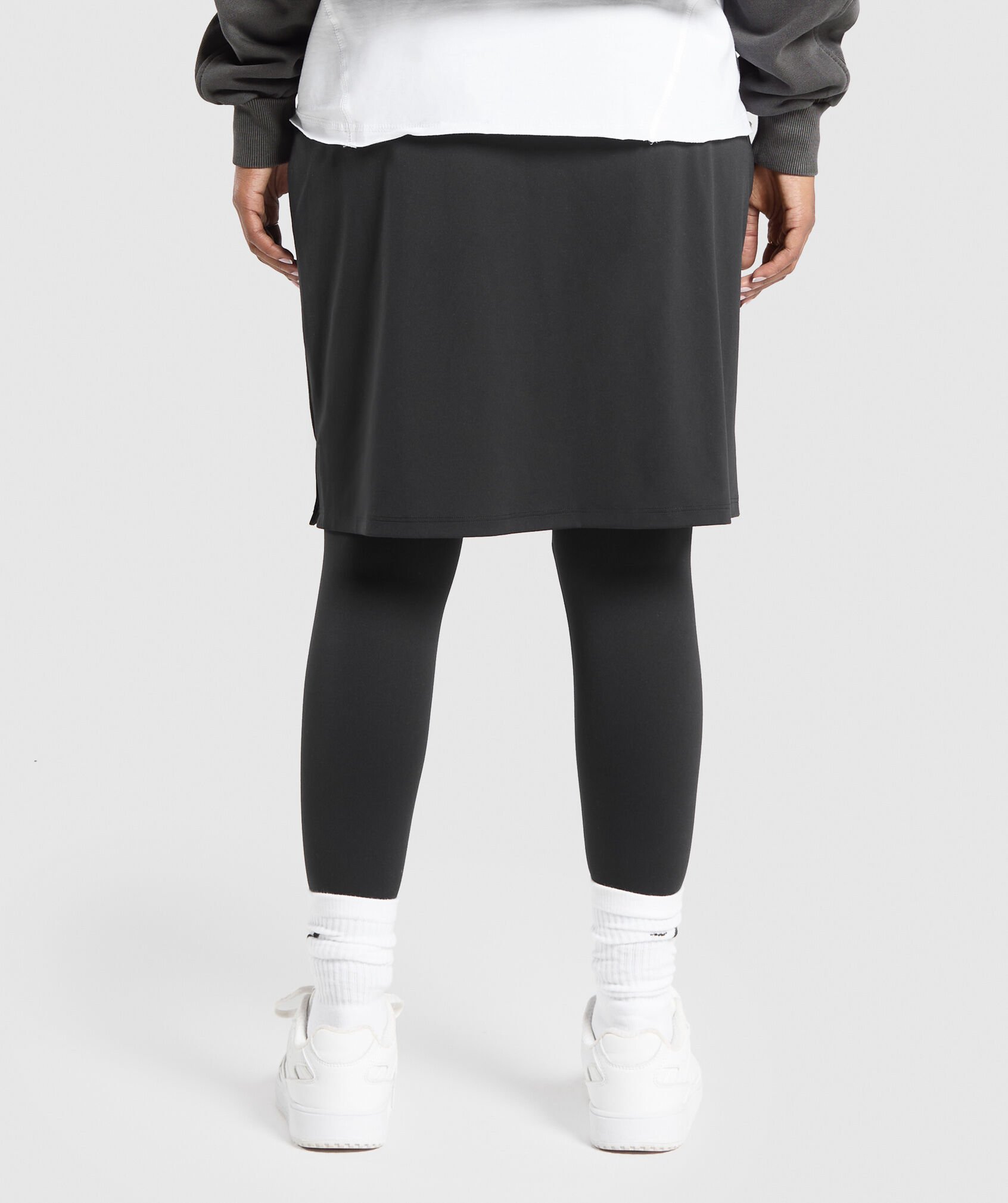 レッグウェア Docking Skirt Leggings commesi studio Shop 2 In 1 High Waisted Skirt Leggings Black - Gymshark Oman