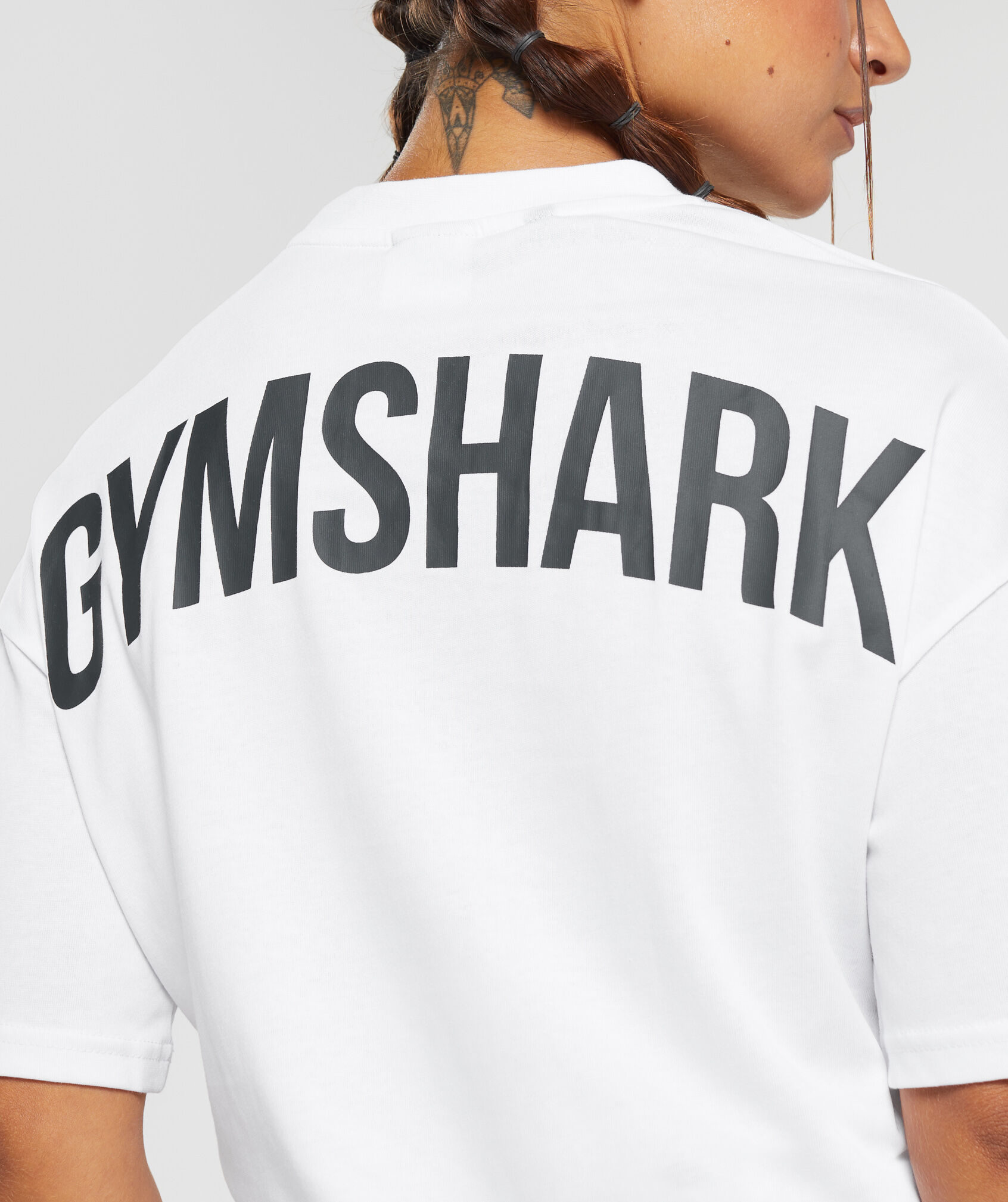 Shop Power Oversized T-Shirt White - Gymshark Oman