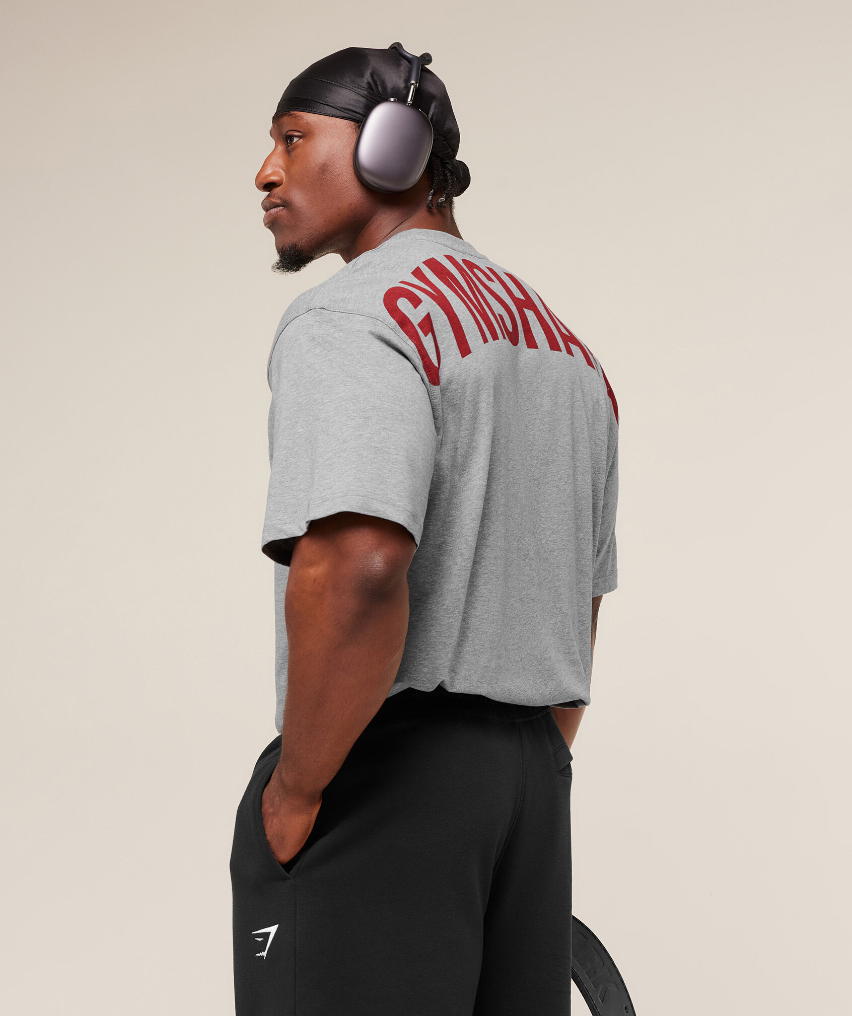 Shop Power T-Shirt Charcoal Core Marl/ Sets Red - Gymshark Qatar