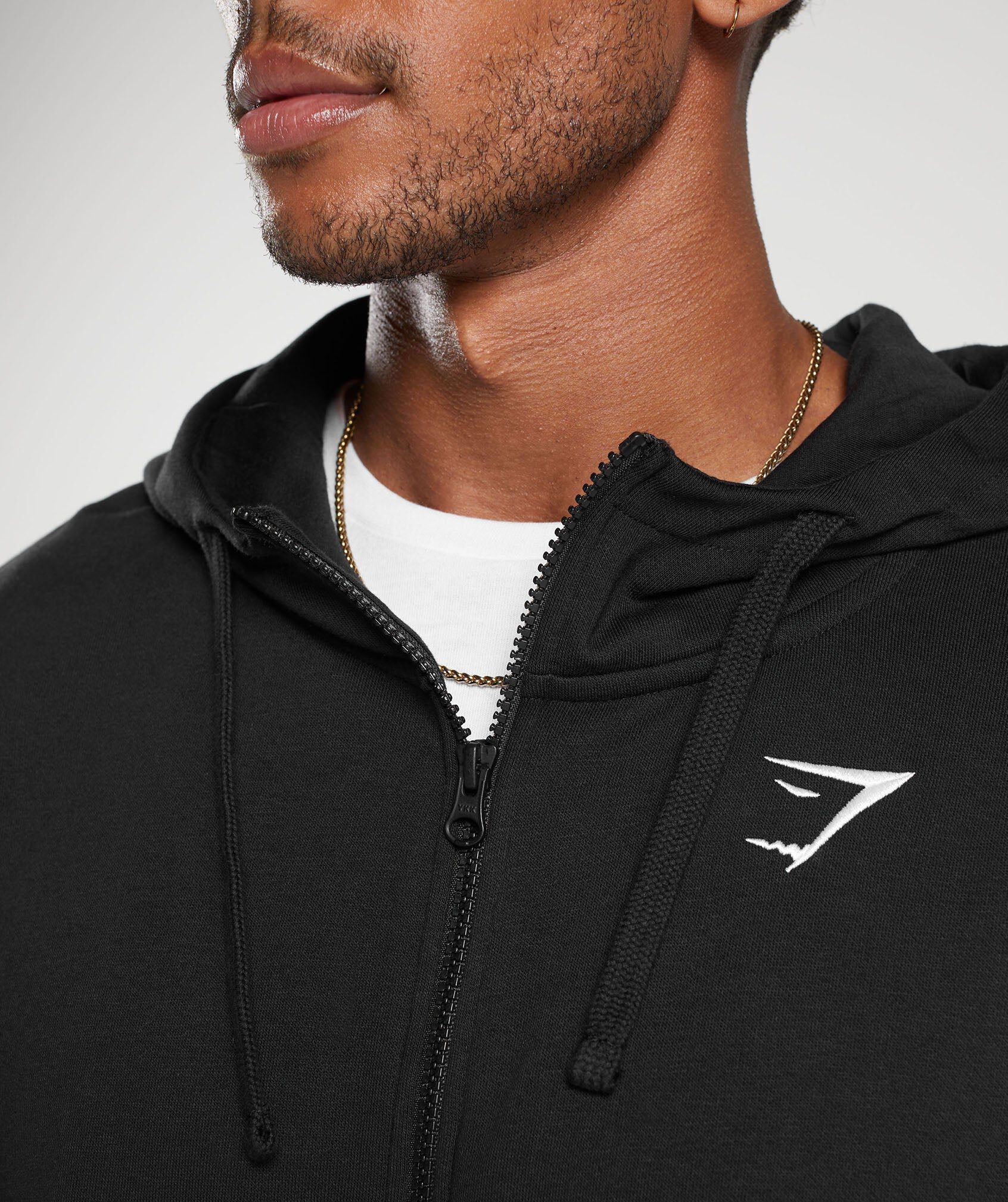 Shop Crest Oversized Zip Up Hoodie Black - Gymshark Dubai, UAE