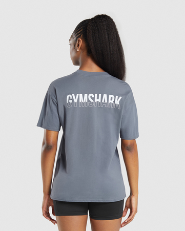 تيشيرت بطبعة فراكشن بقصة فضفاضة