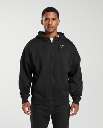 Crest Oversized Zip Up Hoodie
