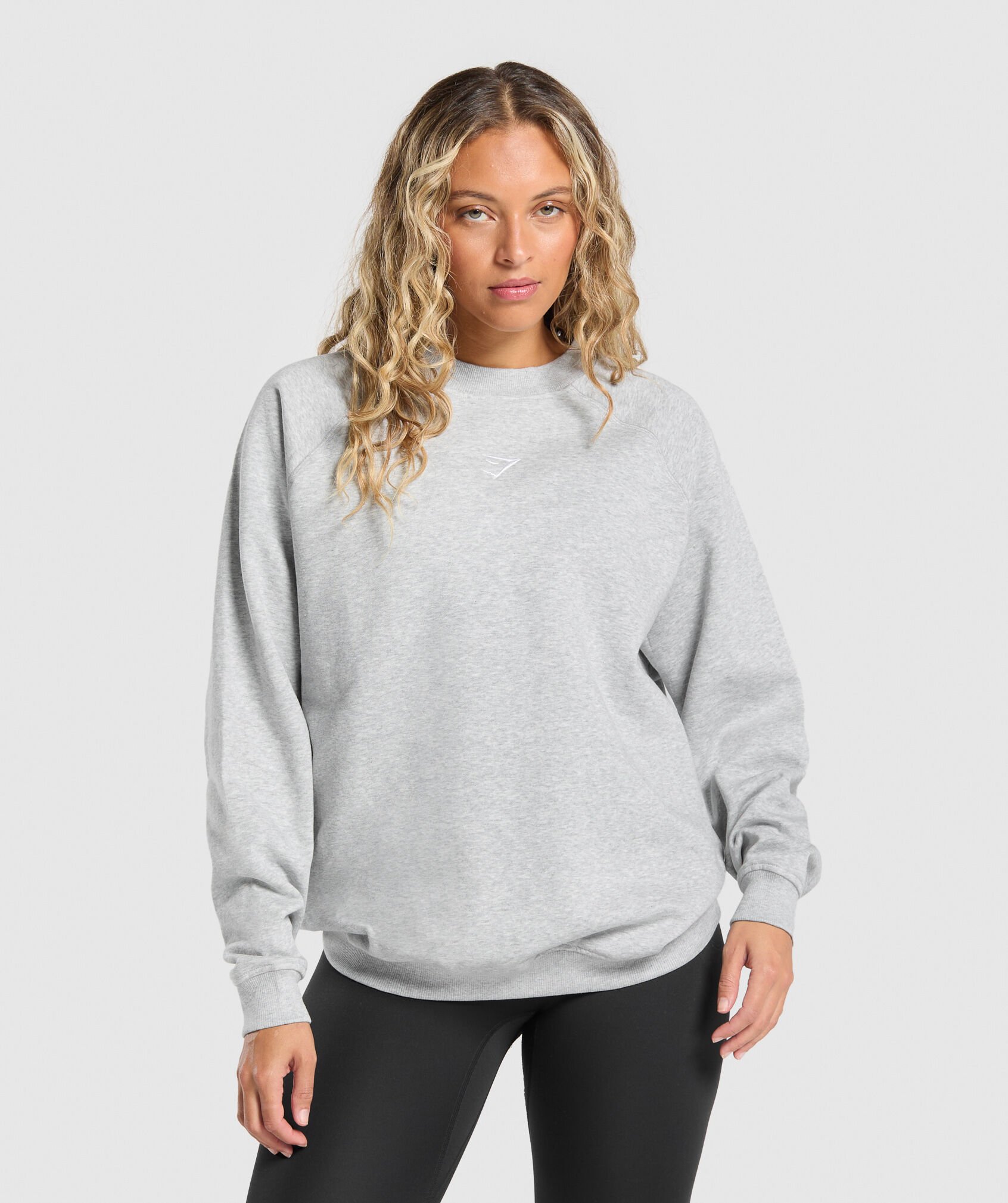 Shop Training Oversized Fleece Sweatshirt Light Grey Core