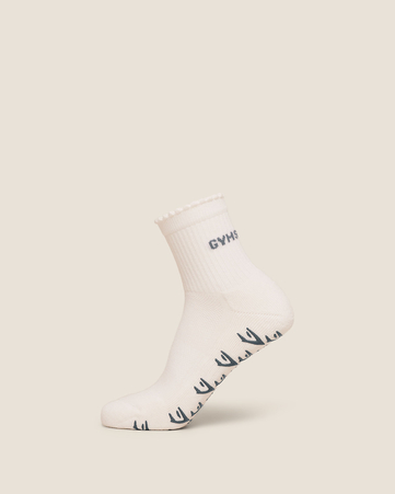 Midi Scalloped Grip Socks Single