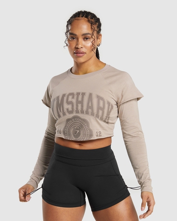 Lifting 2 In 1 Long Sleeve Crop Top