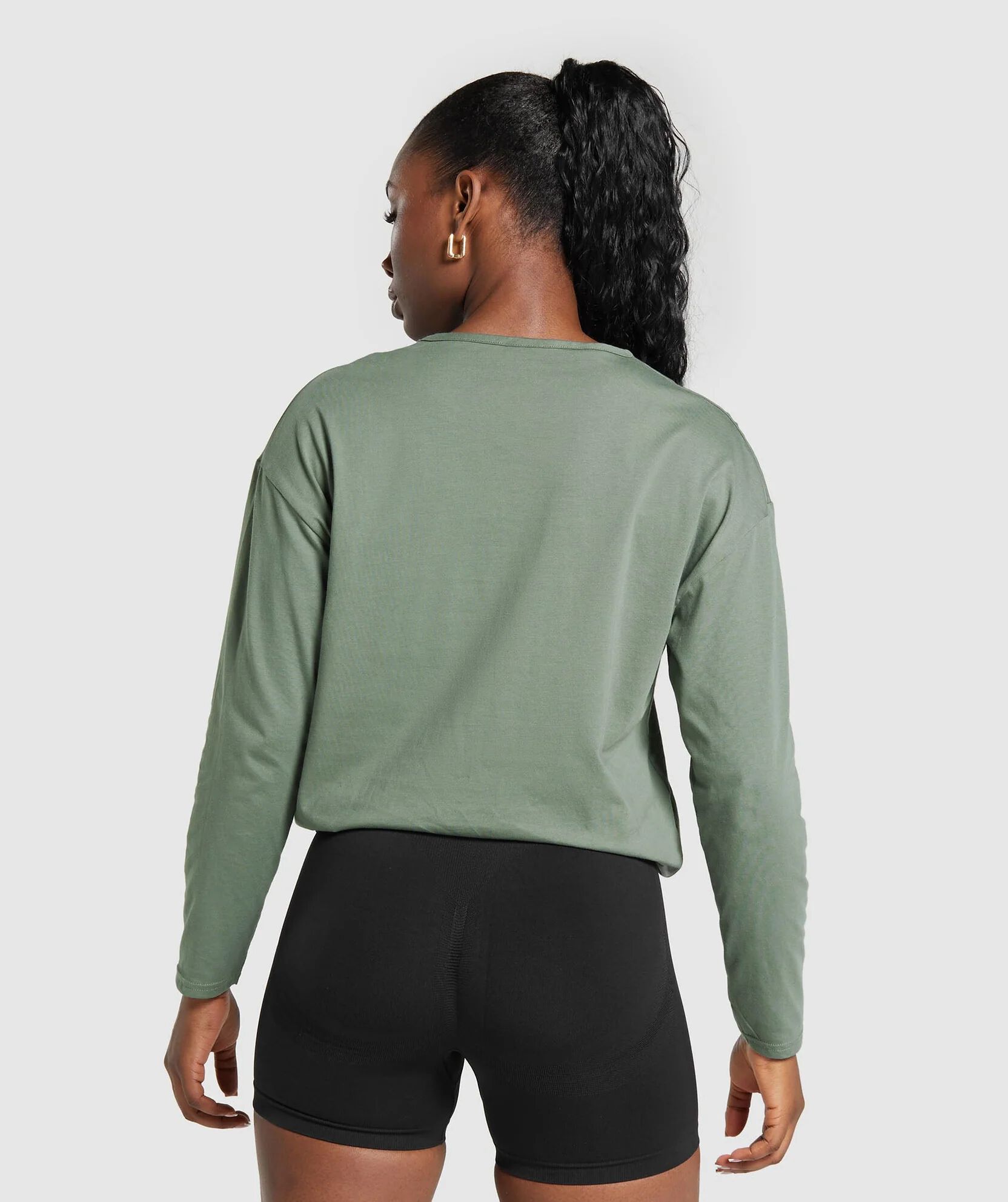 Lifting Oversized Cotton Long Sleeve Top