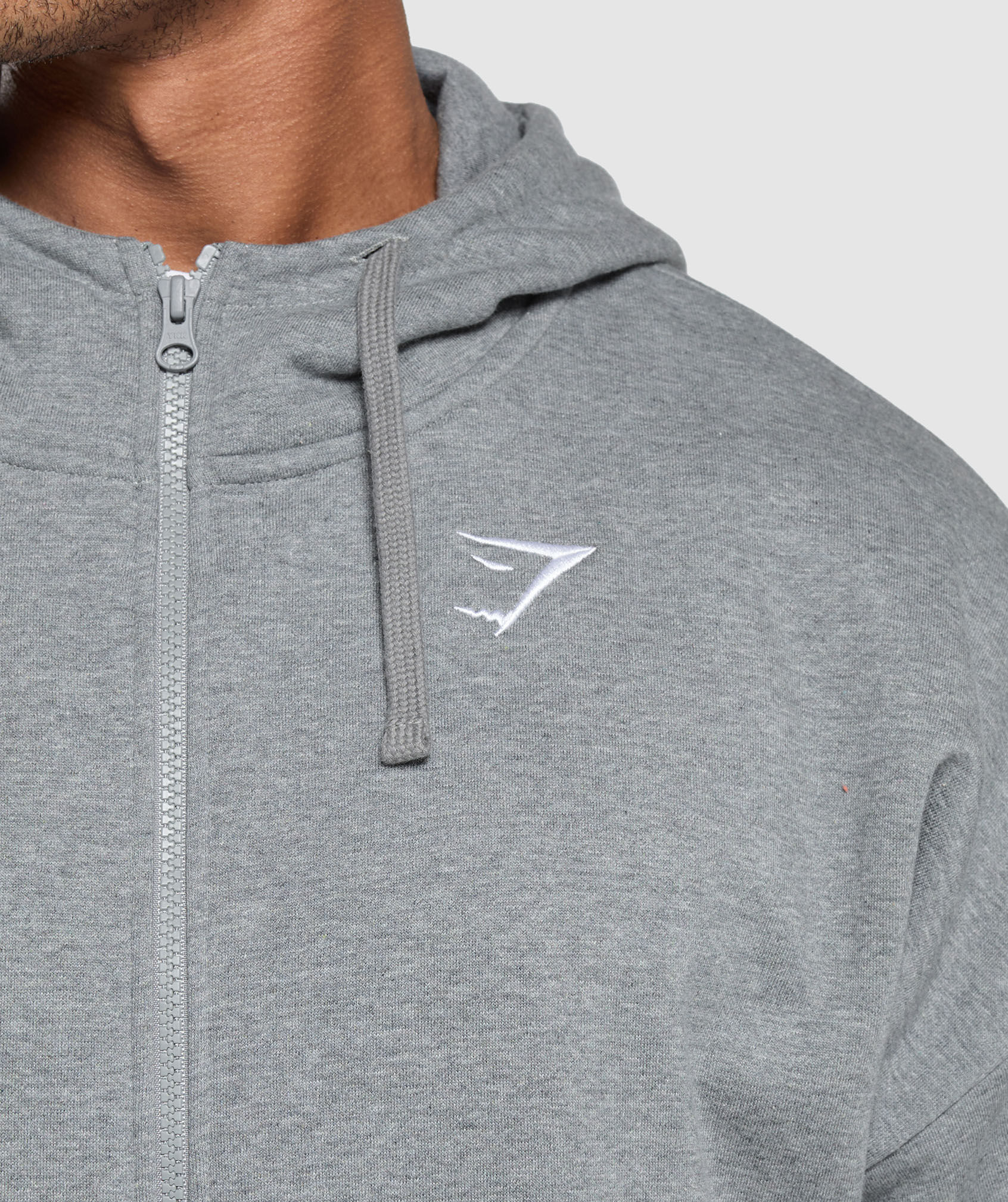 Crest Oversized Zip Up Hoodie