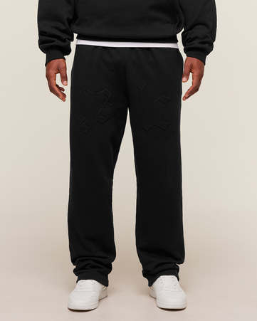 بنطال رياضي مطرز بقصة ساق مستقيمة