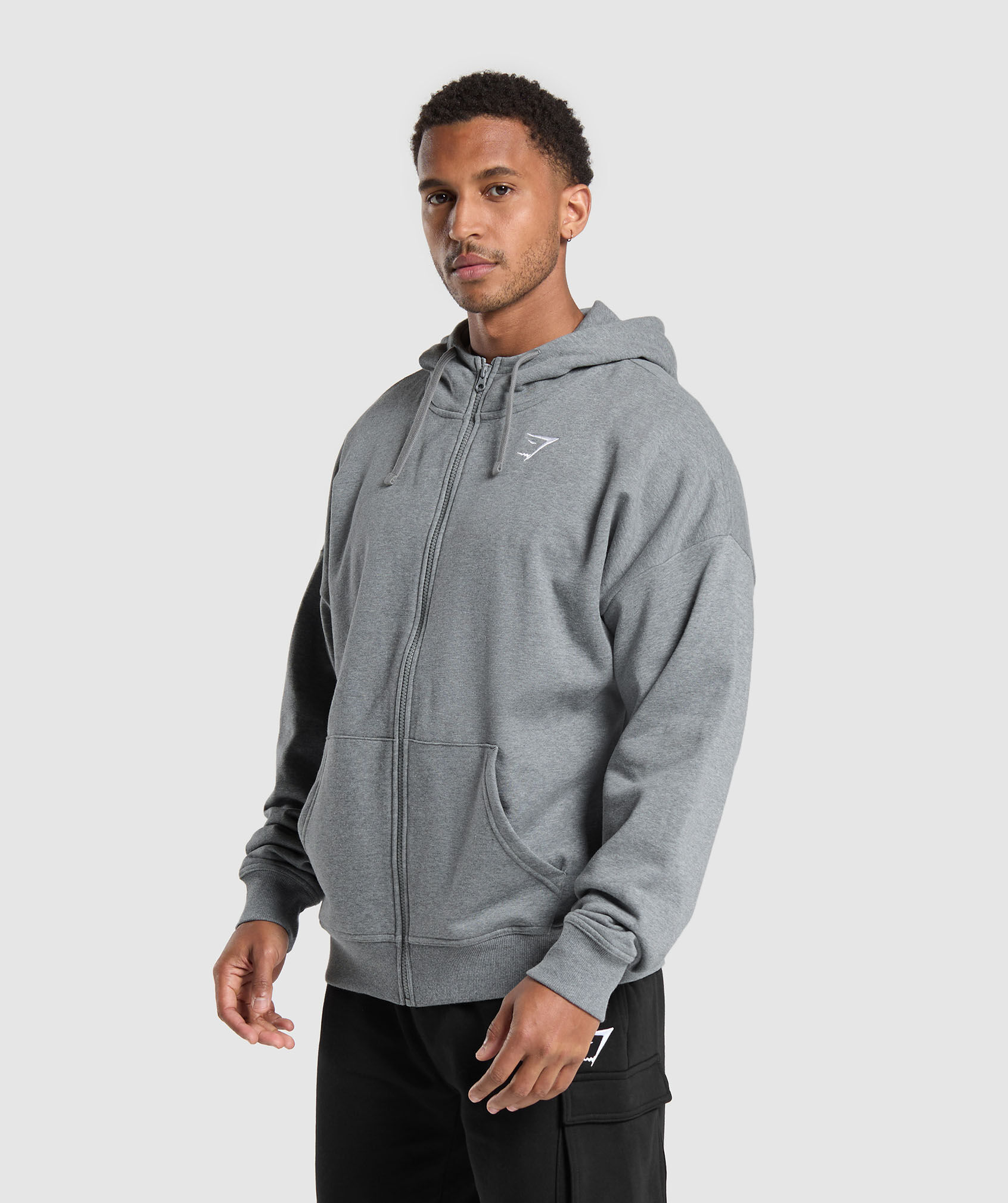 Crest Oversized Zip Up Hoodie