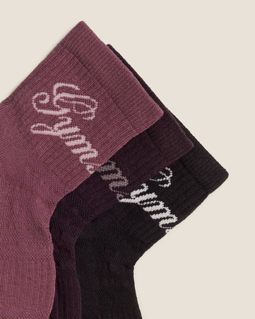 طقم جوارب متوسطة الطول مزينة بشعار الماركة بخط مائل، 3 أزواج