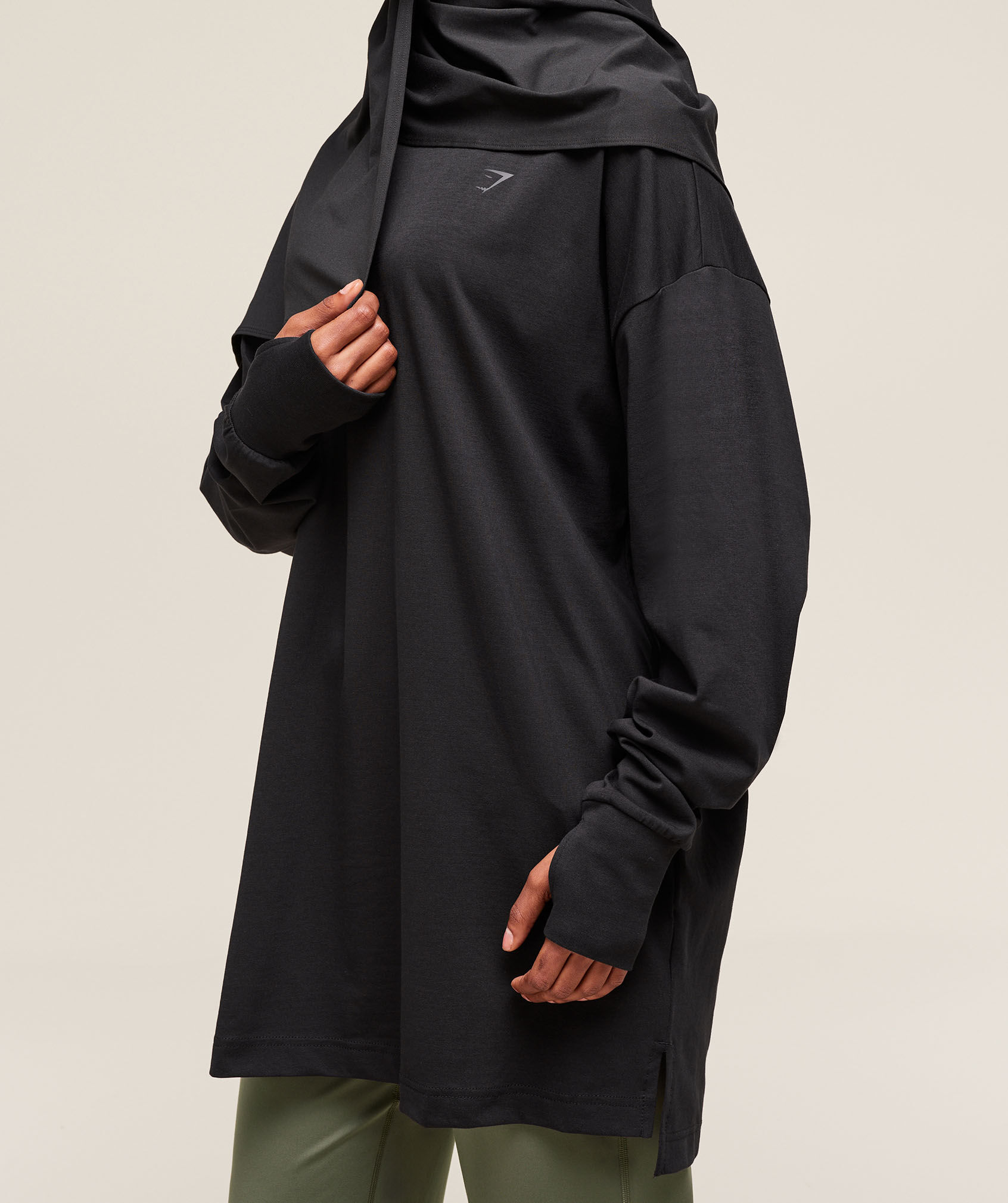 Covered Longline Cotton Long Sleeve Top