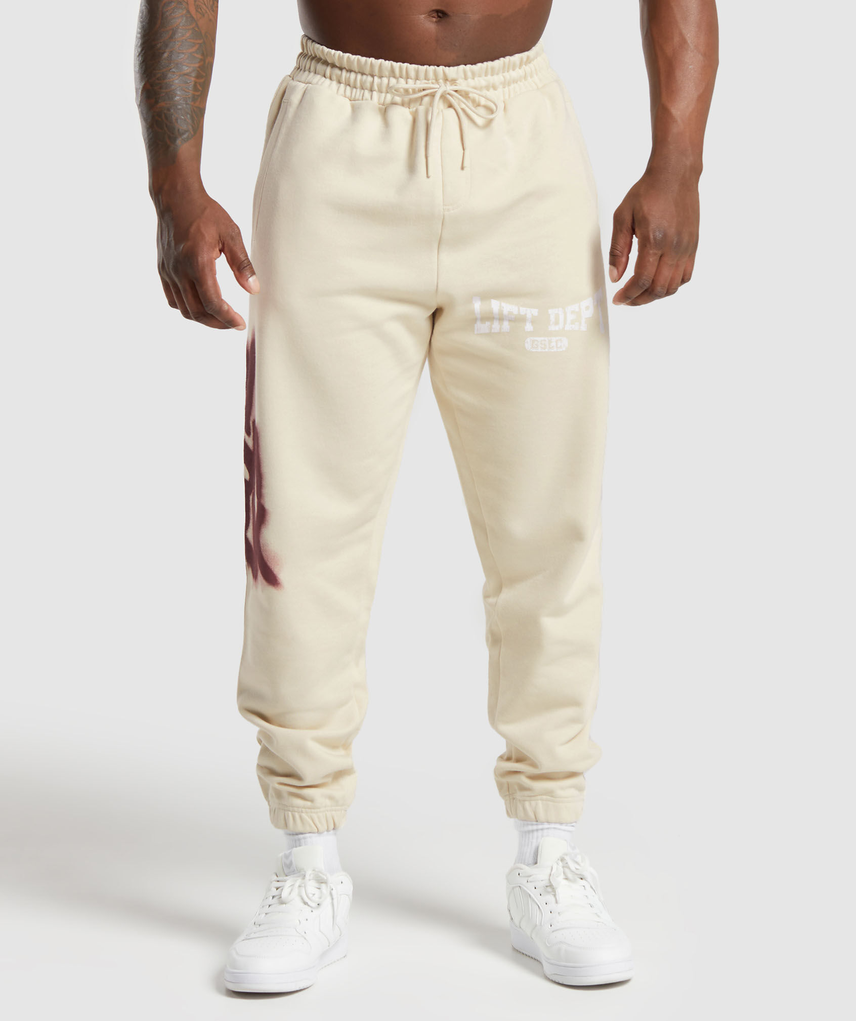 White graffiti joggers outlet