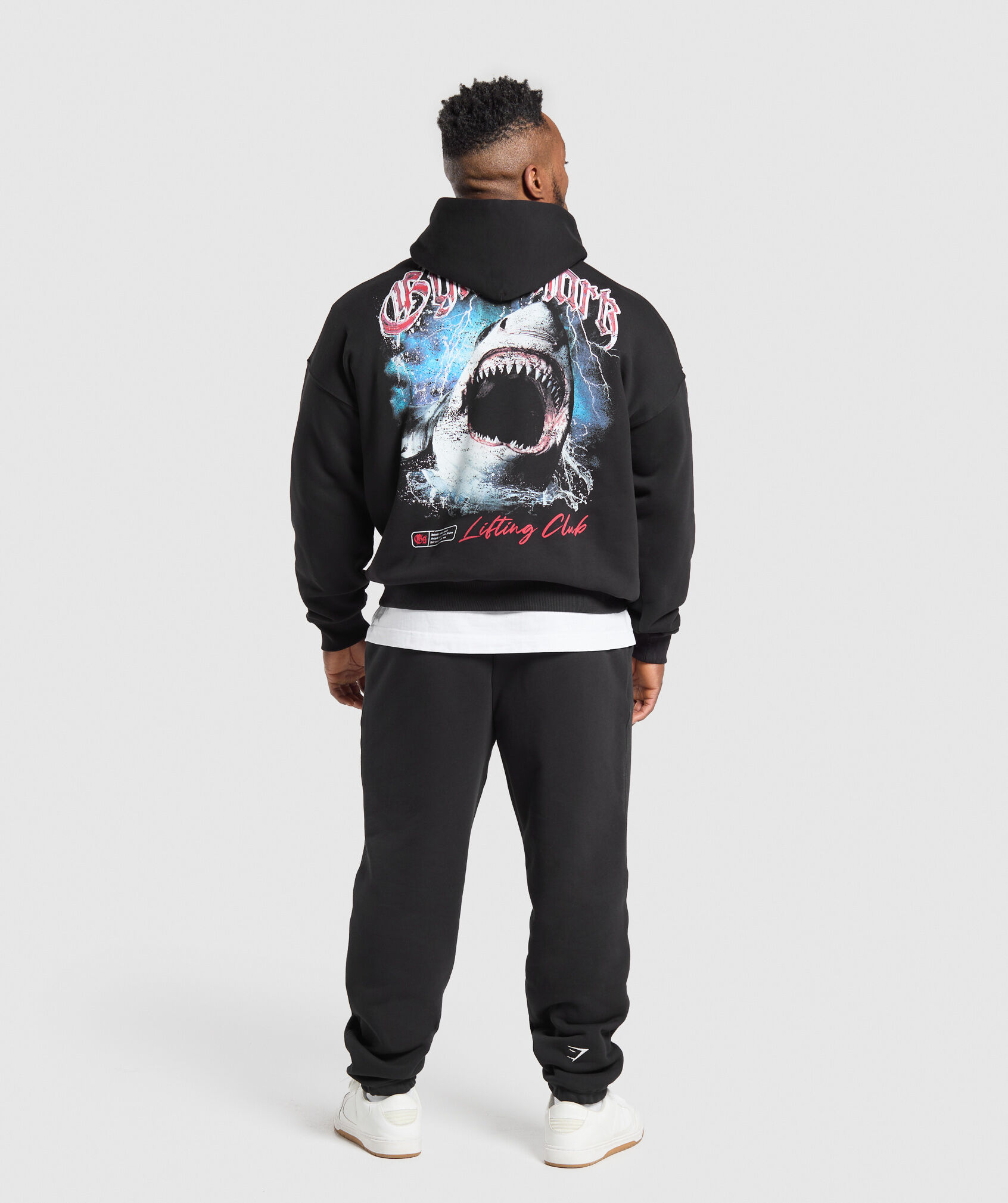 Shop Shark Attack Hoodie Black - Gymshark Oman