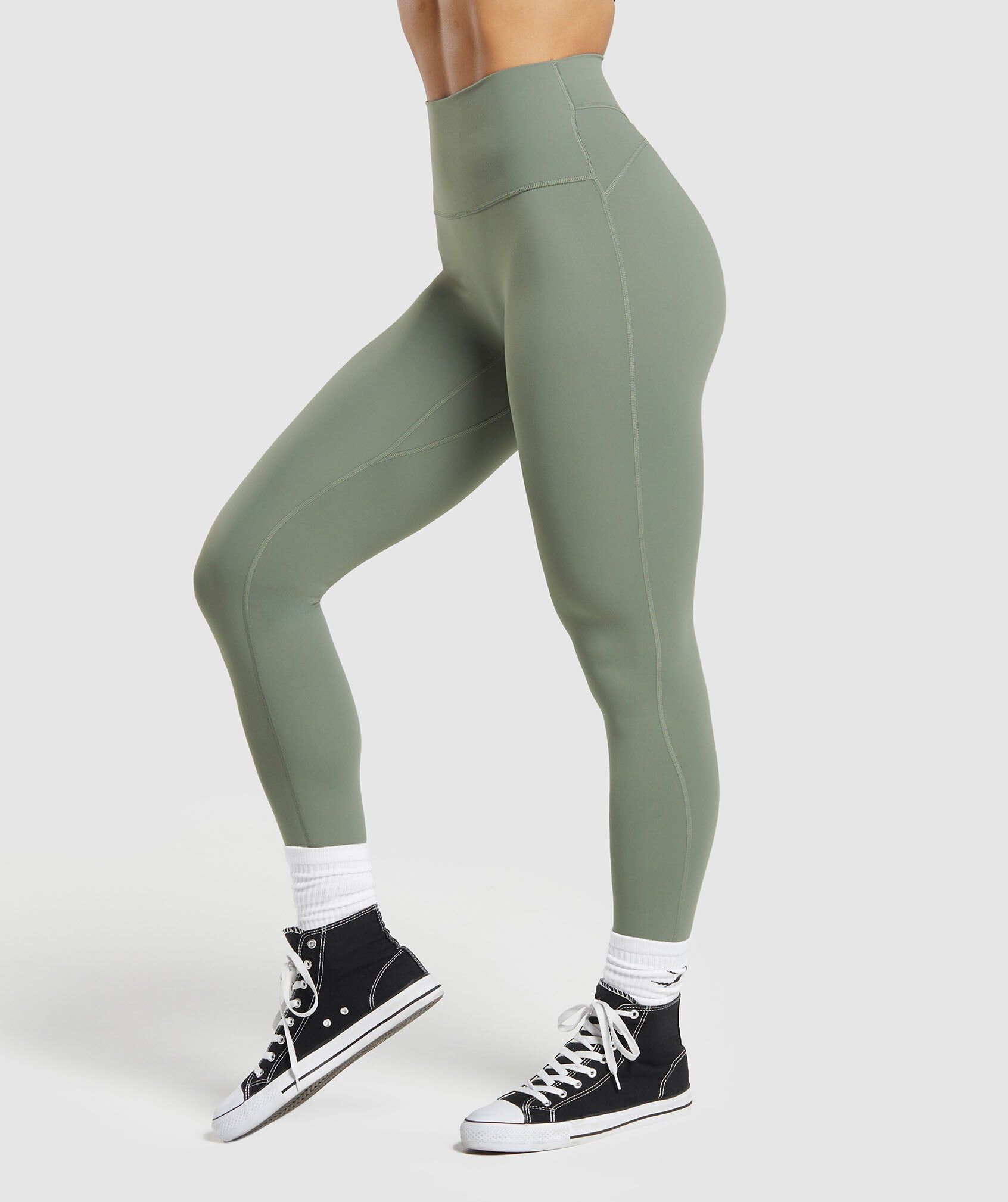 Shop Legacy Logo Leggings Unit Green Gymshark Oman