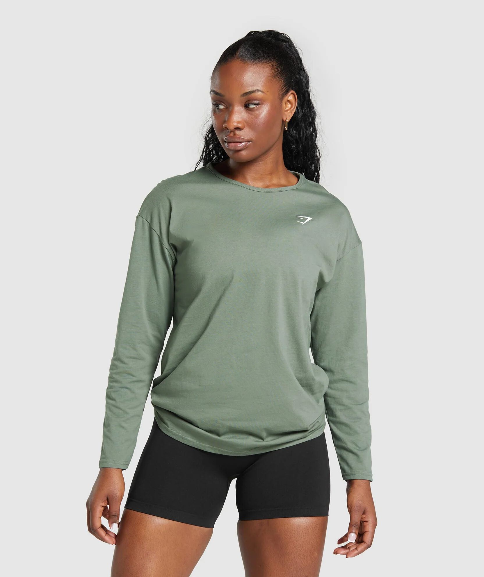 Lifting Oversized Cotton Long Sleeve Top