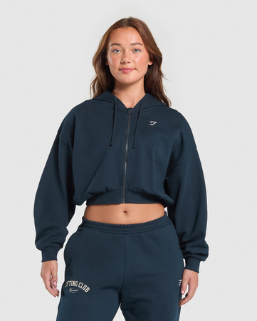 Lifting Club Cropped Zip Up Hoodie