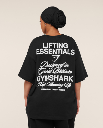 Lifting Essentials Arabic Graphic Oversized T-Shirt