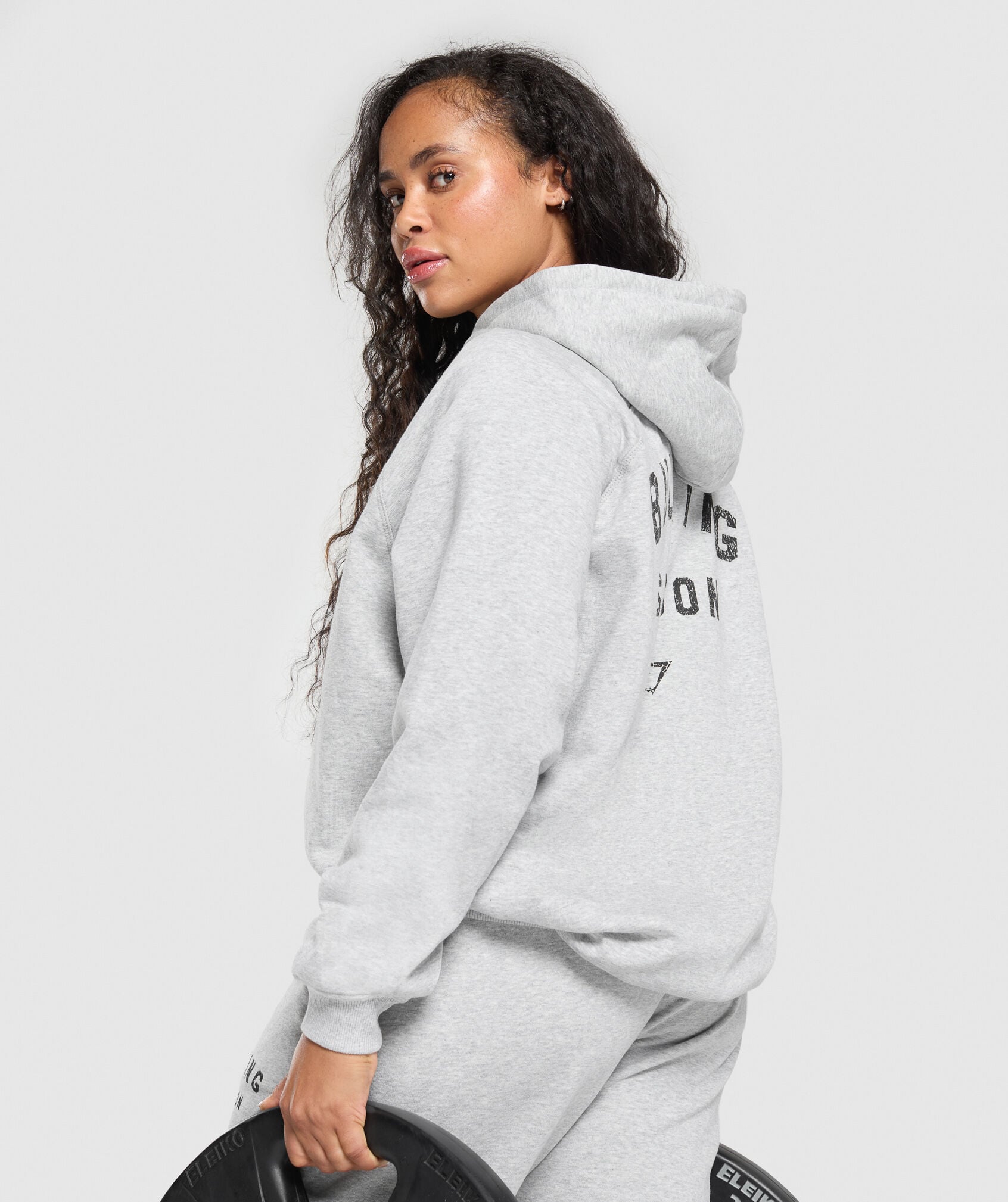 Shop GS x Leana Deeb Oversized Longline Zip Through Light Grey