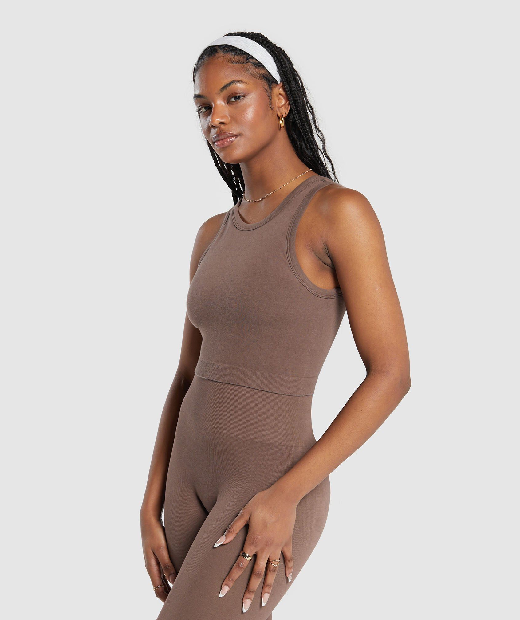 Ribbed Cotton Seamless Body Fit Tank