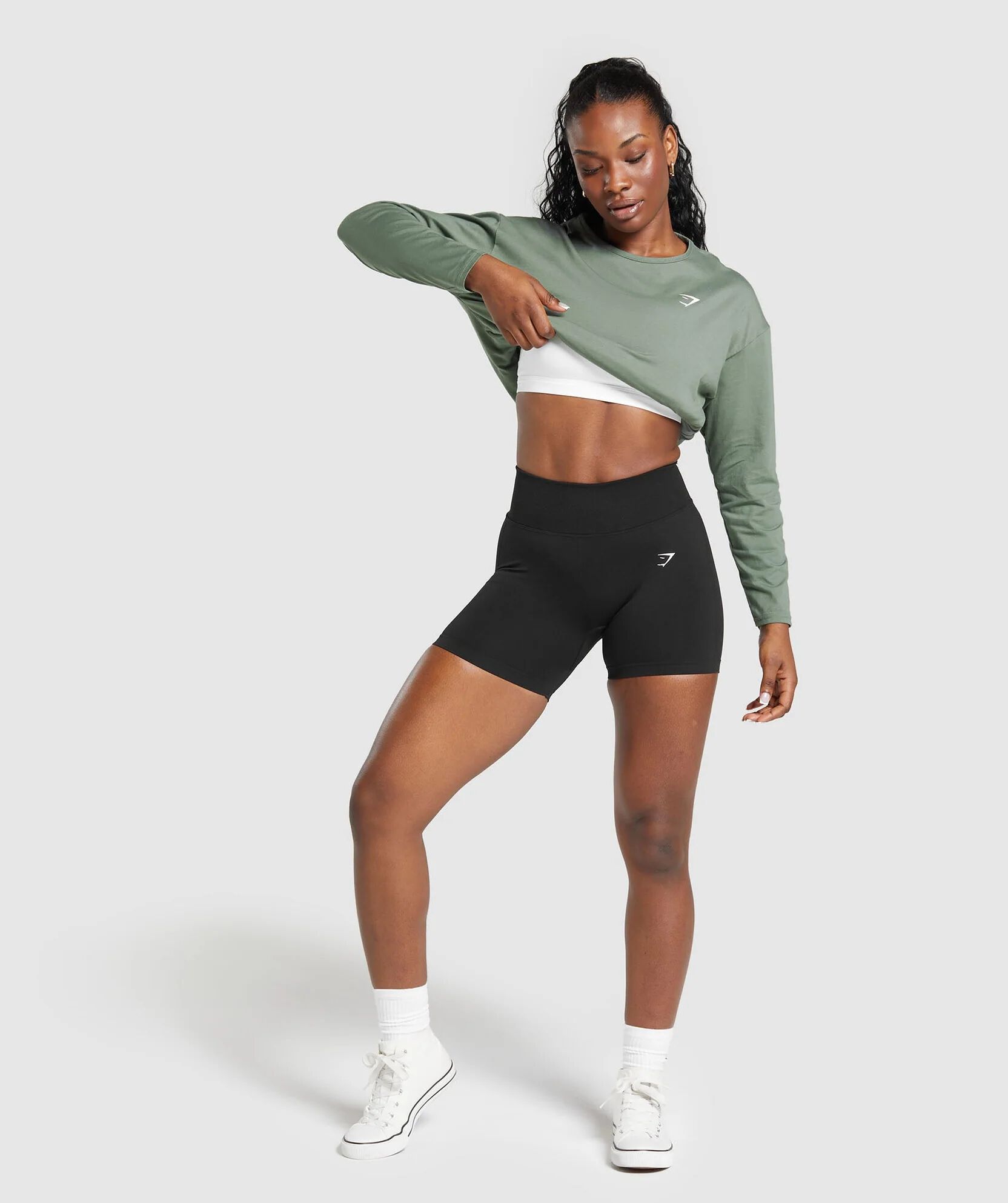 Lifting Oversized Cotton Long Sleeve Top