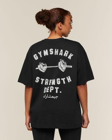 Heart Dumbell Arabic Graphic T-Shirt