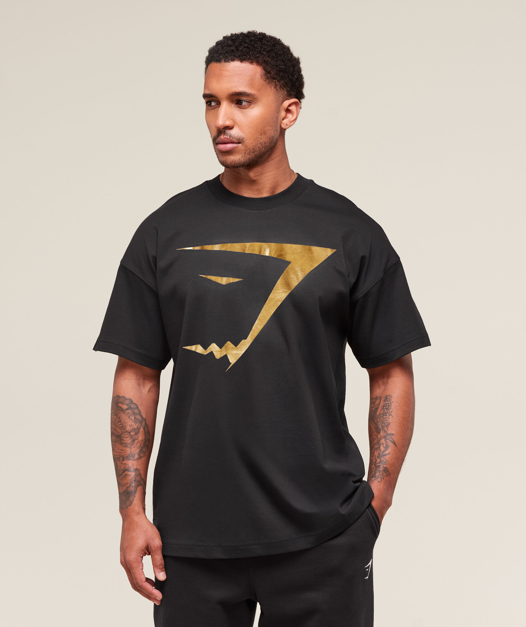 Sharkhead Metallic Back Graphic Tee