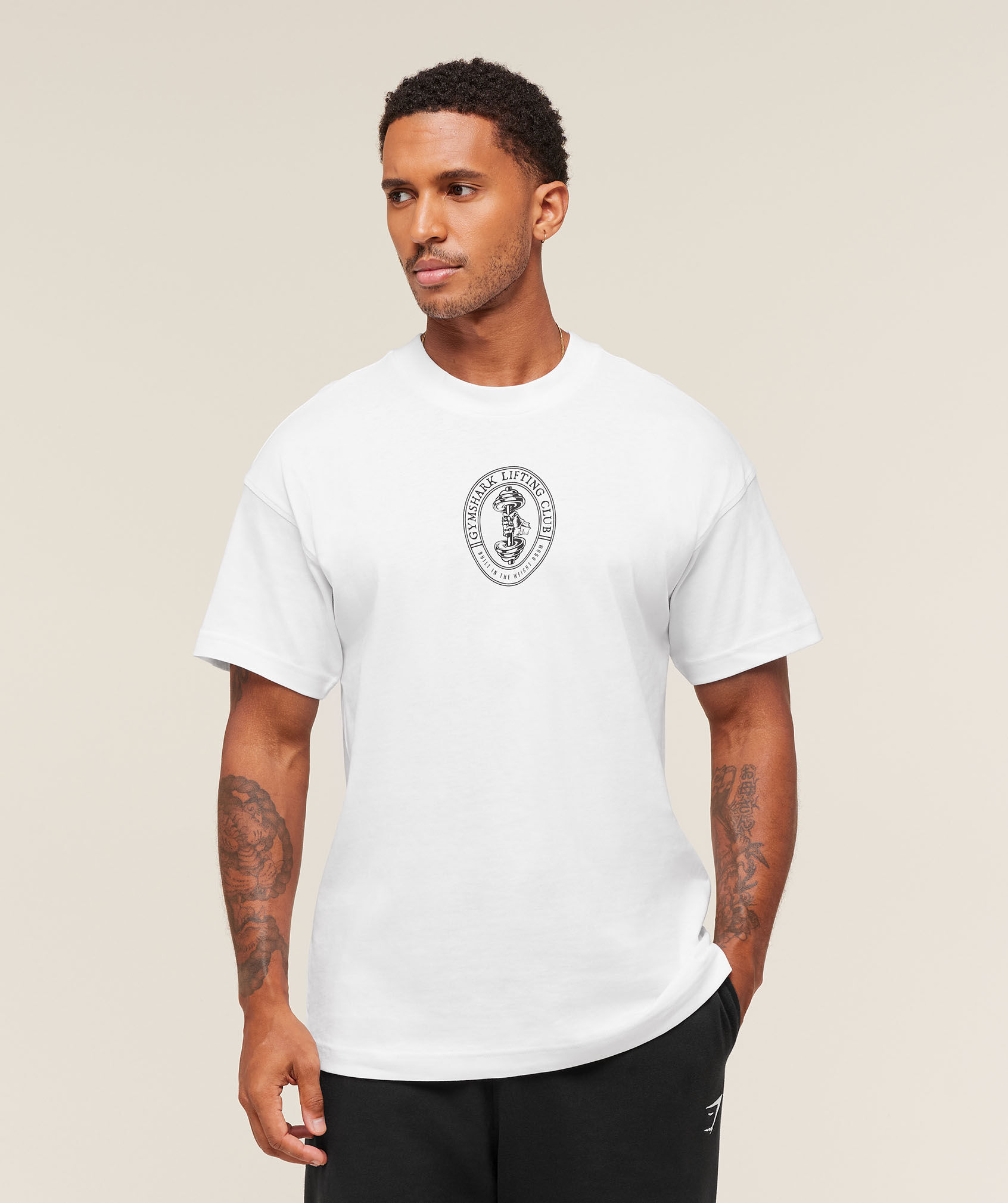 Dumbbell Graphic Oversized T-Shirt