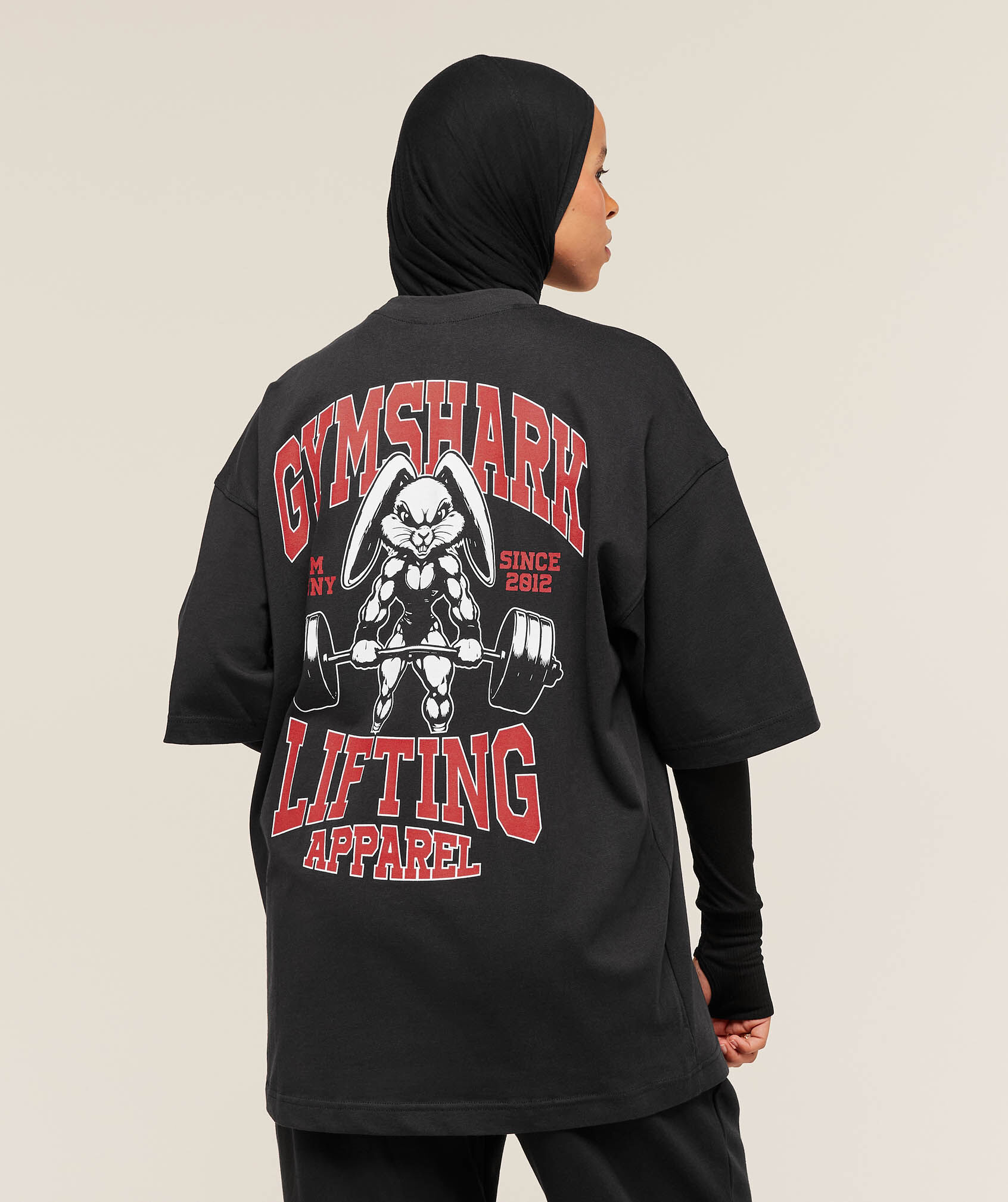 Lifting Club Arabic Graphic Oversized T-Shirt