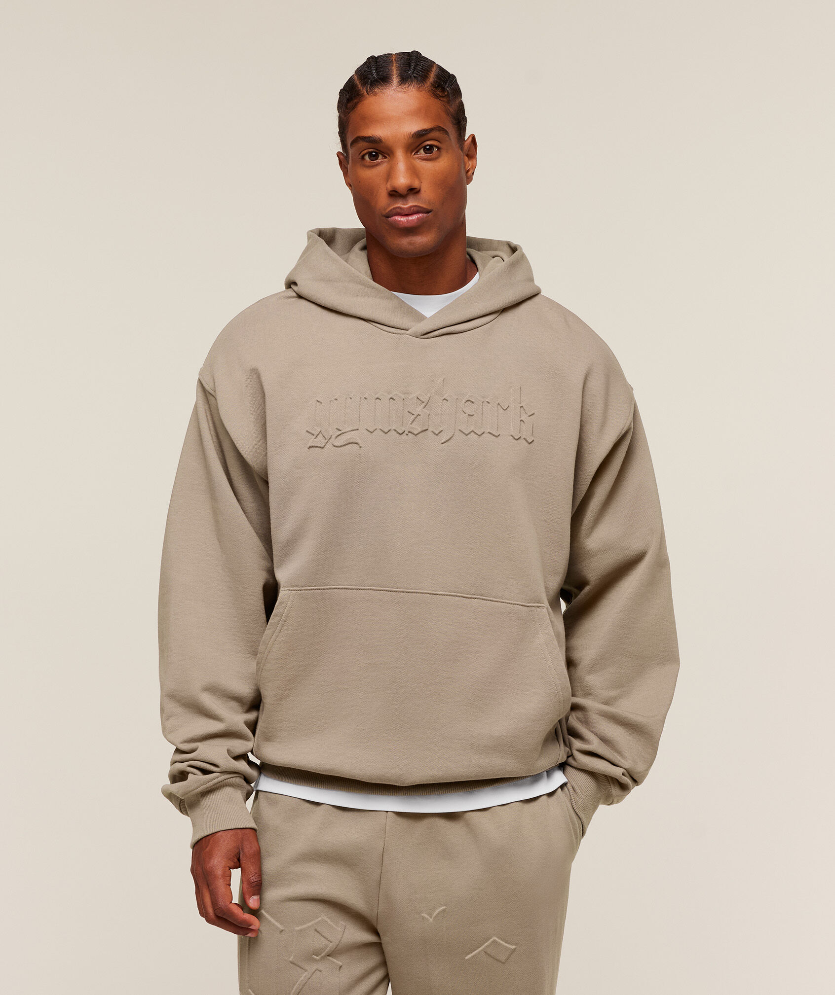Embossed Boxy Hoodie