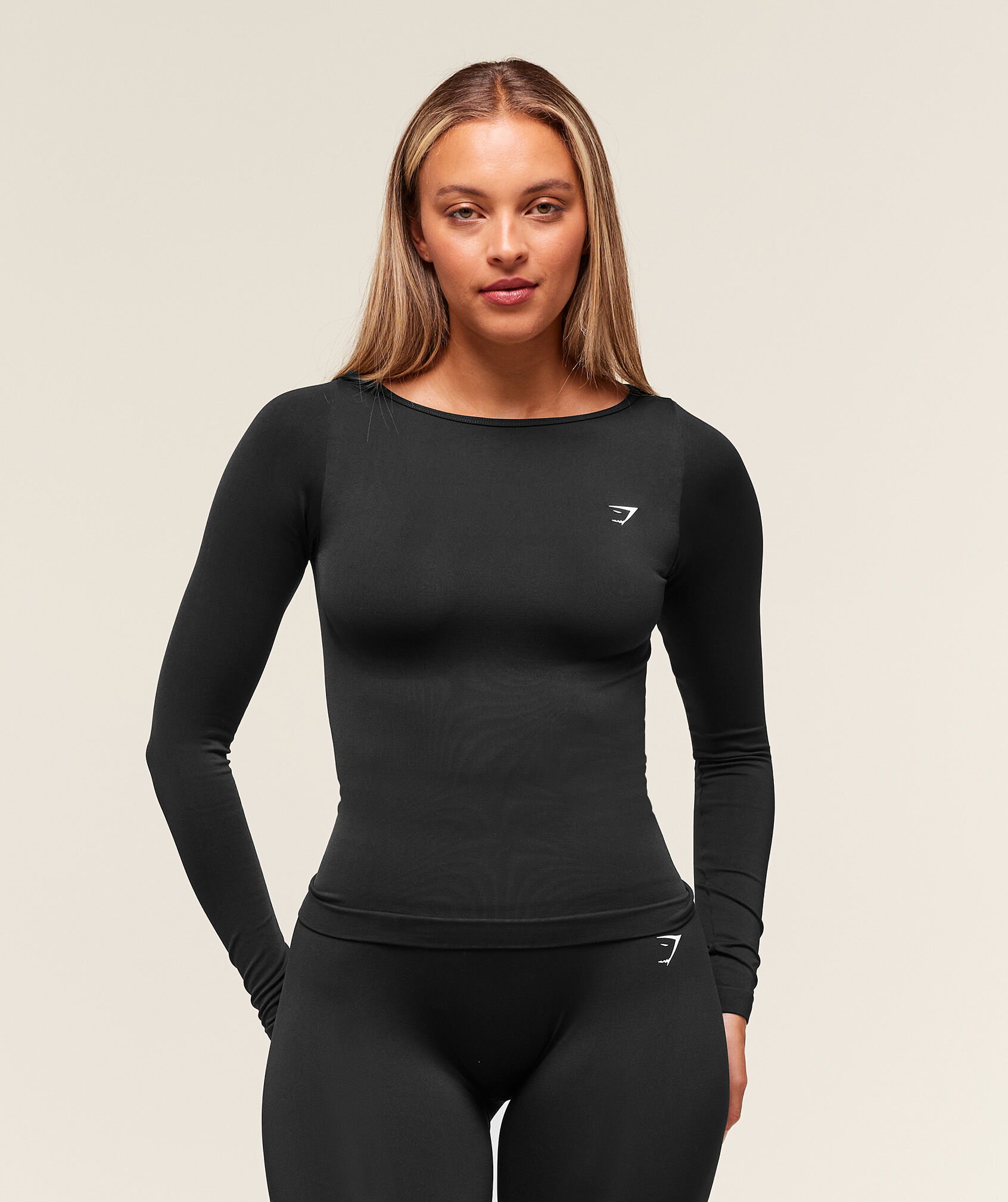 Everyday Seamless Wide Neck Long Sleeve Top