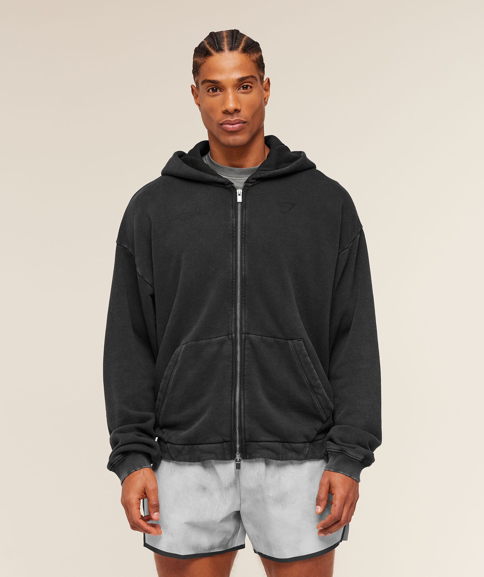 Conditioning Club Washed Zip Through Hoodie