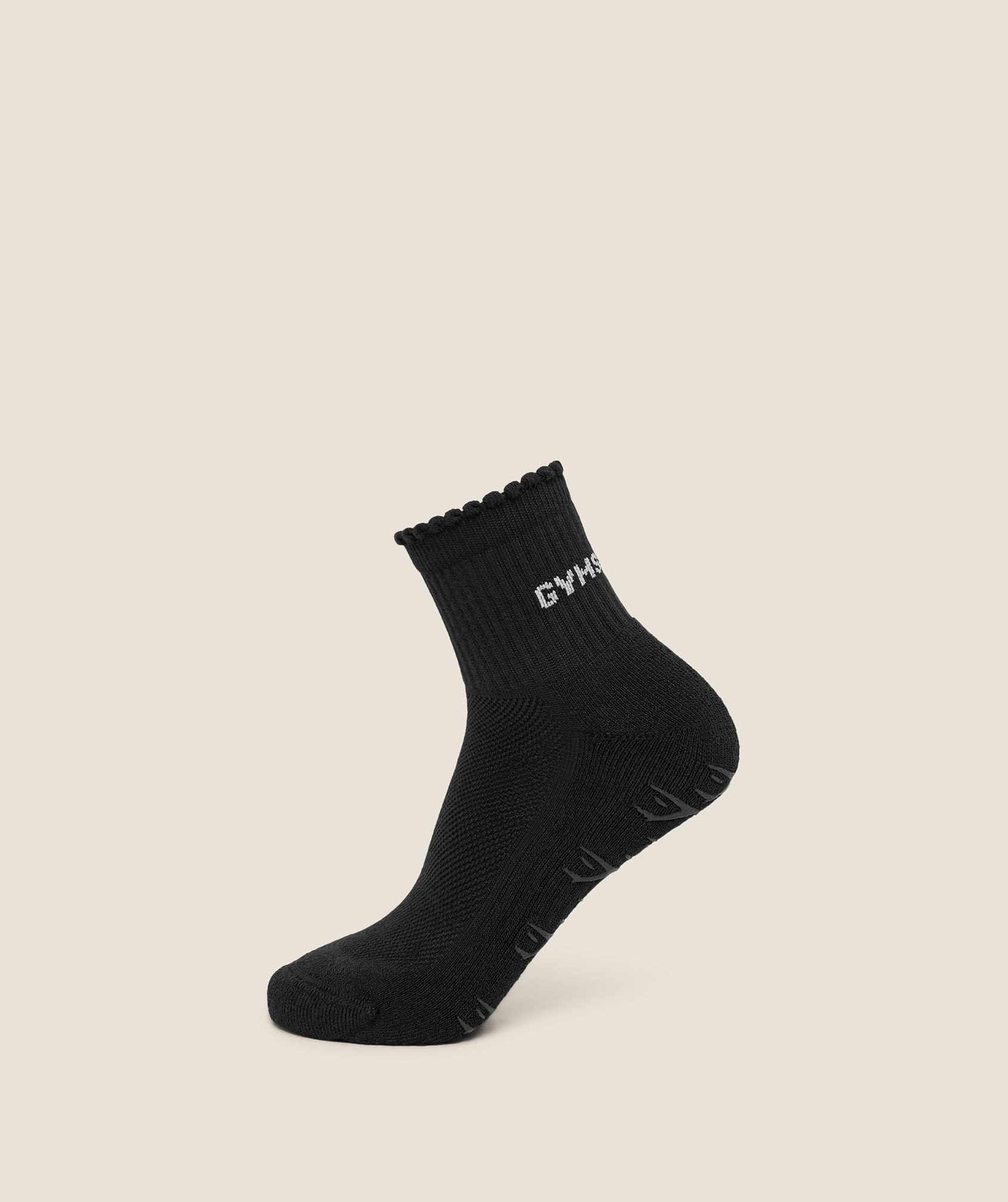 Midi Scalloped Grip Socks Single
