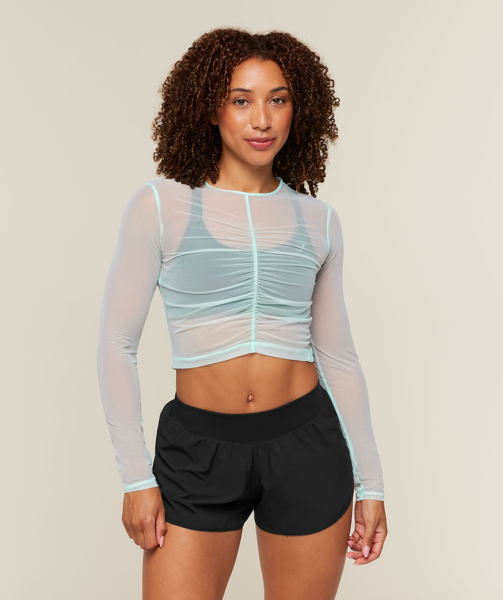 Hybrid Layers Long Sleeve Mesh Top