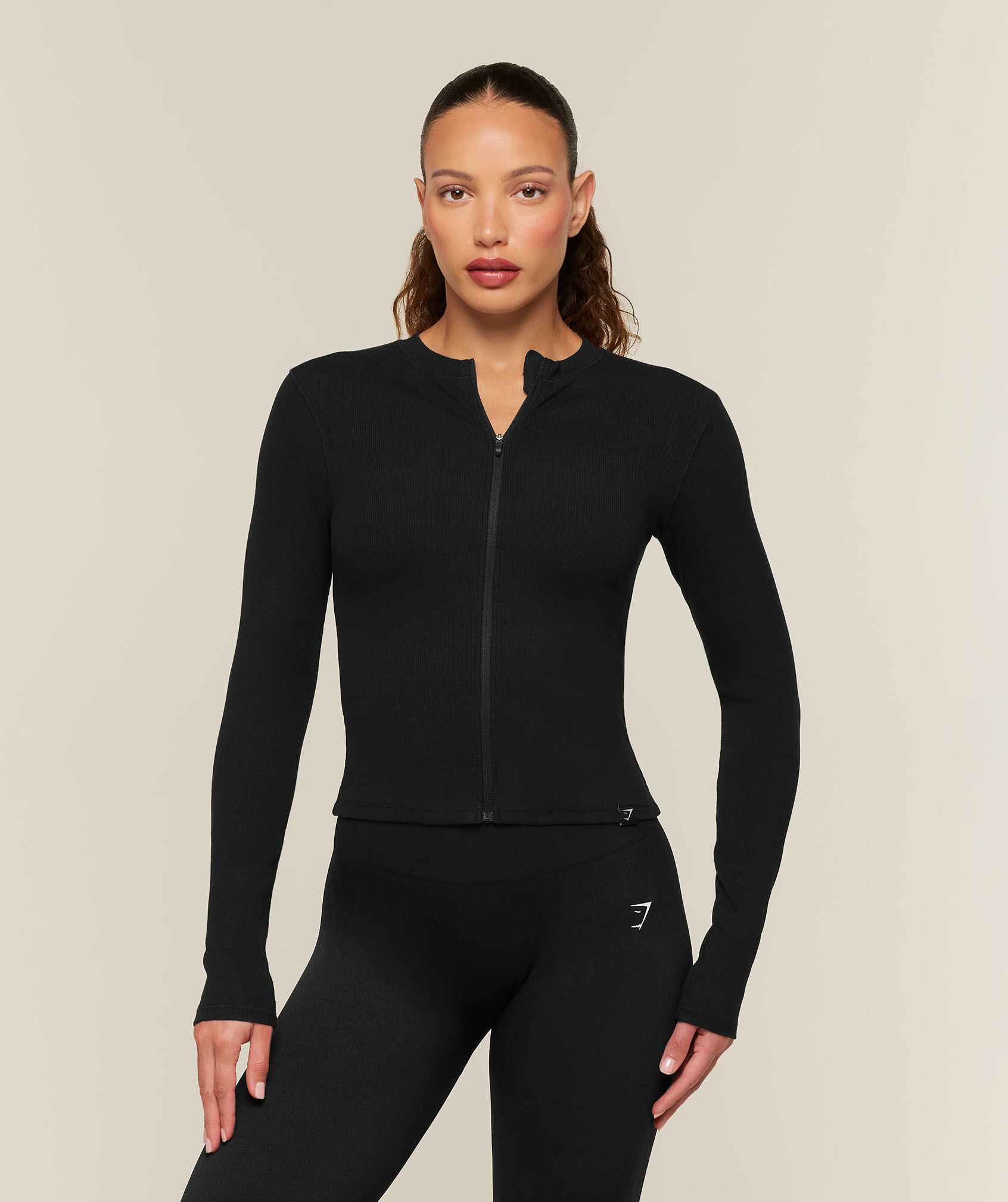 Power Rib Zip Through