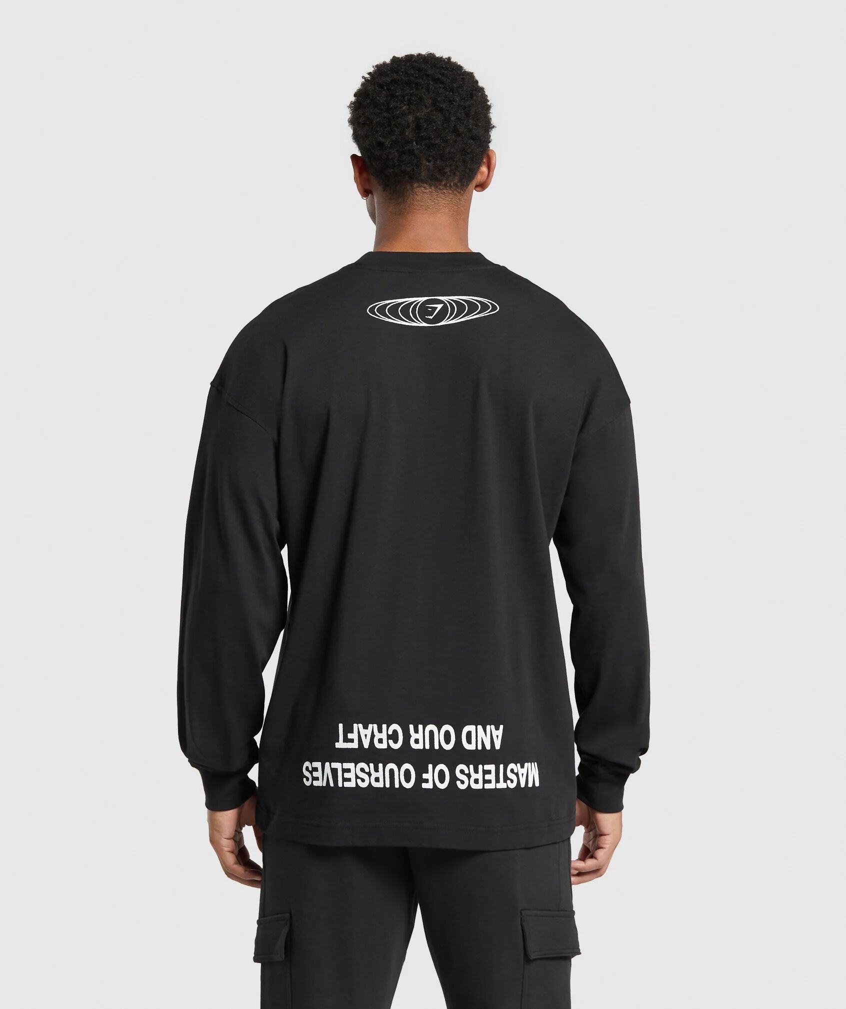 Shop Masters Of Ourselves Long Sleeve T Shirt Black Gymshark Bahrain