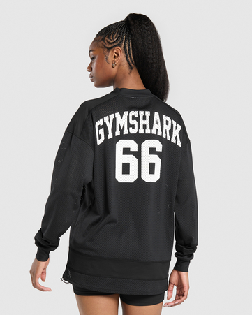 Mesh Long Sleeve Varsity Top