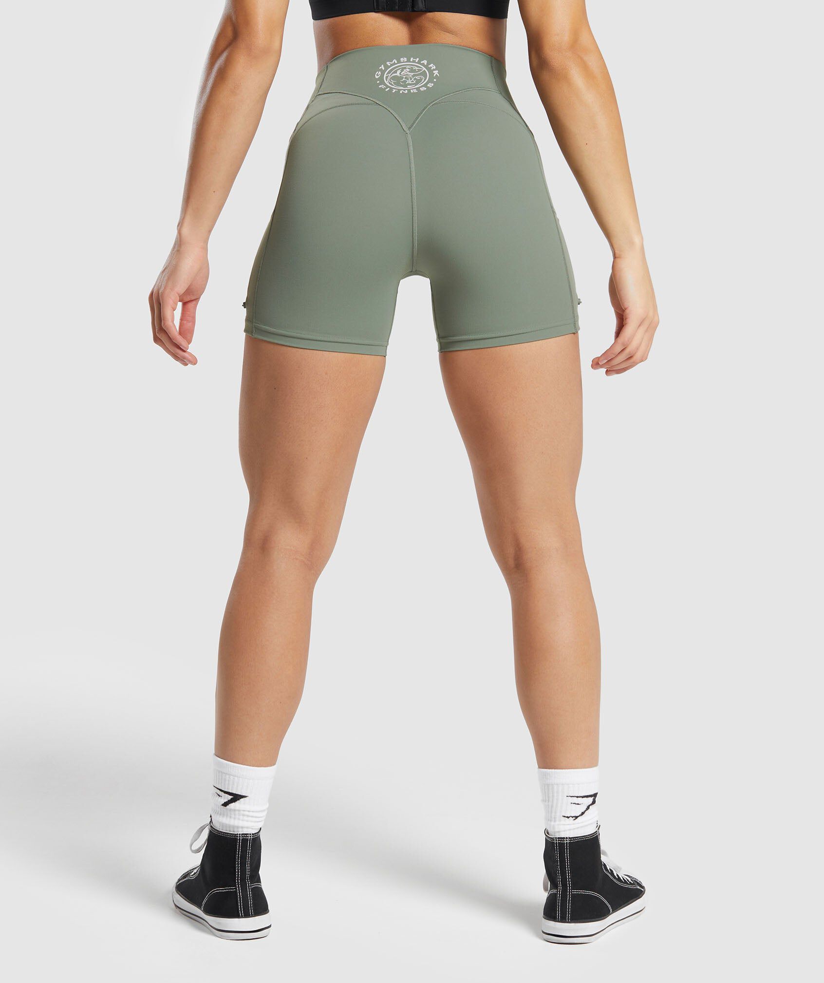 Shop Legacy Logo Tight Shorts Unit Green Gymshark Oman