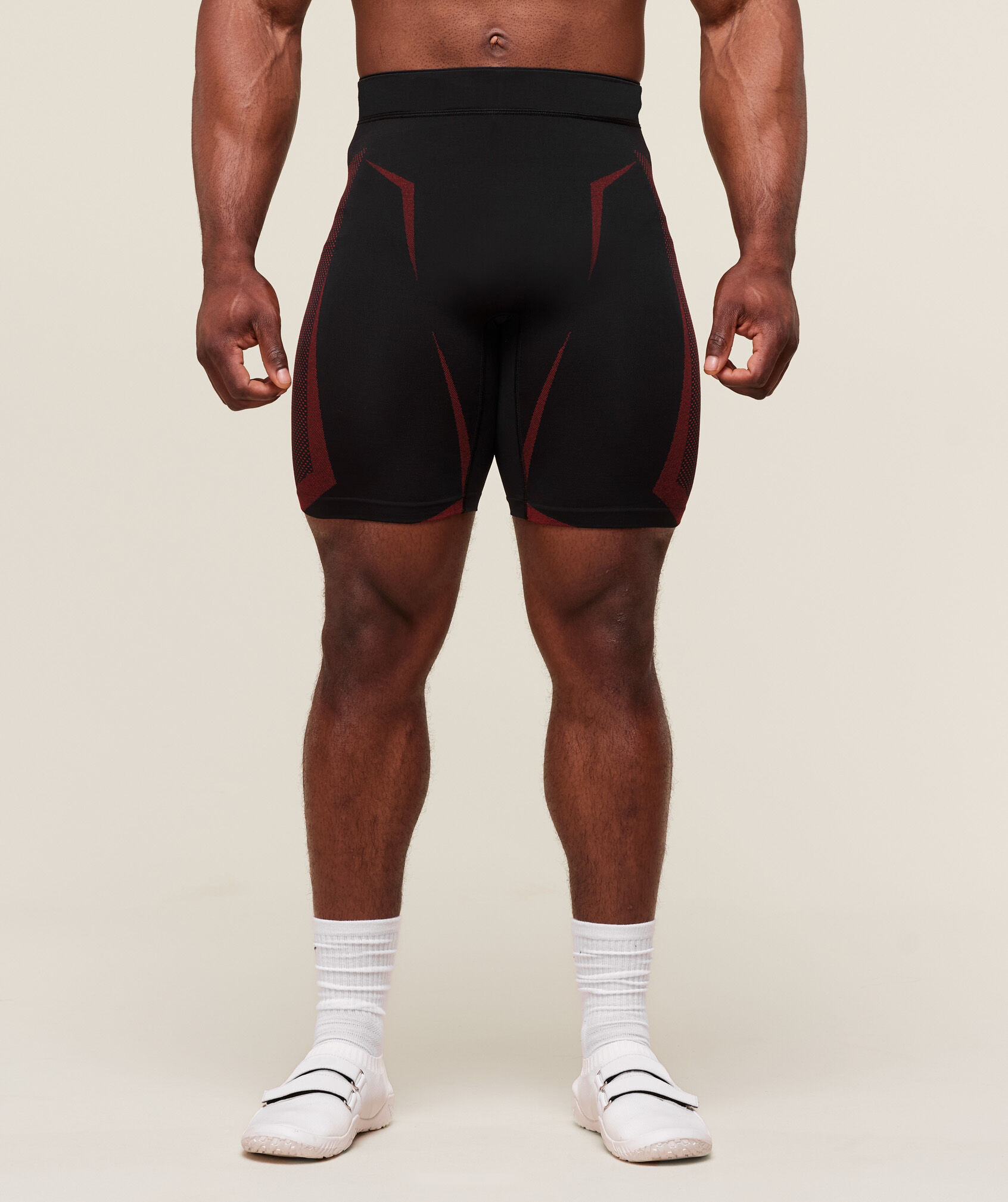Shop Onyx 5.0 Seamless Half Tight Black/ Carmine Red - Gymshark