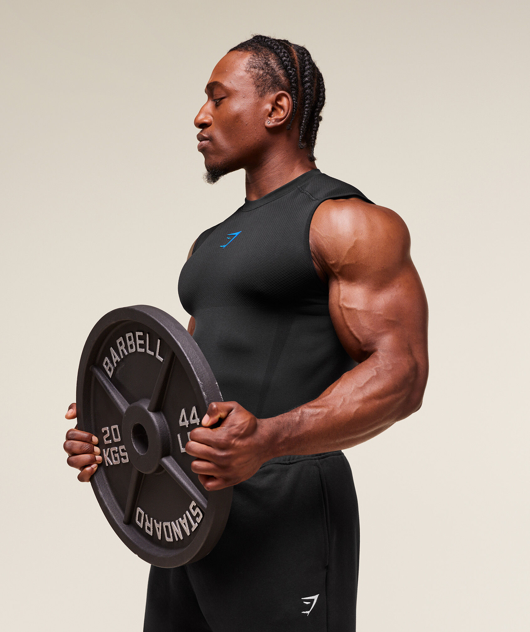 Shop Onyx 5.0 Seamless Tank BLACK/BLACK - Gymshark Jeddah & Riyadh